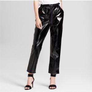 Who What Wear Glossy Black Trousers